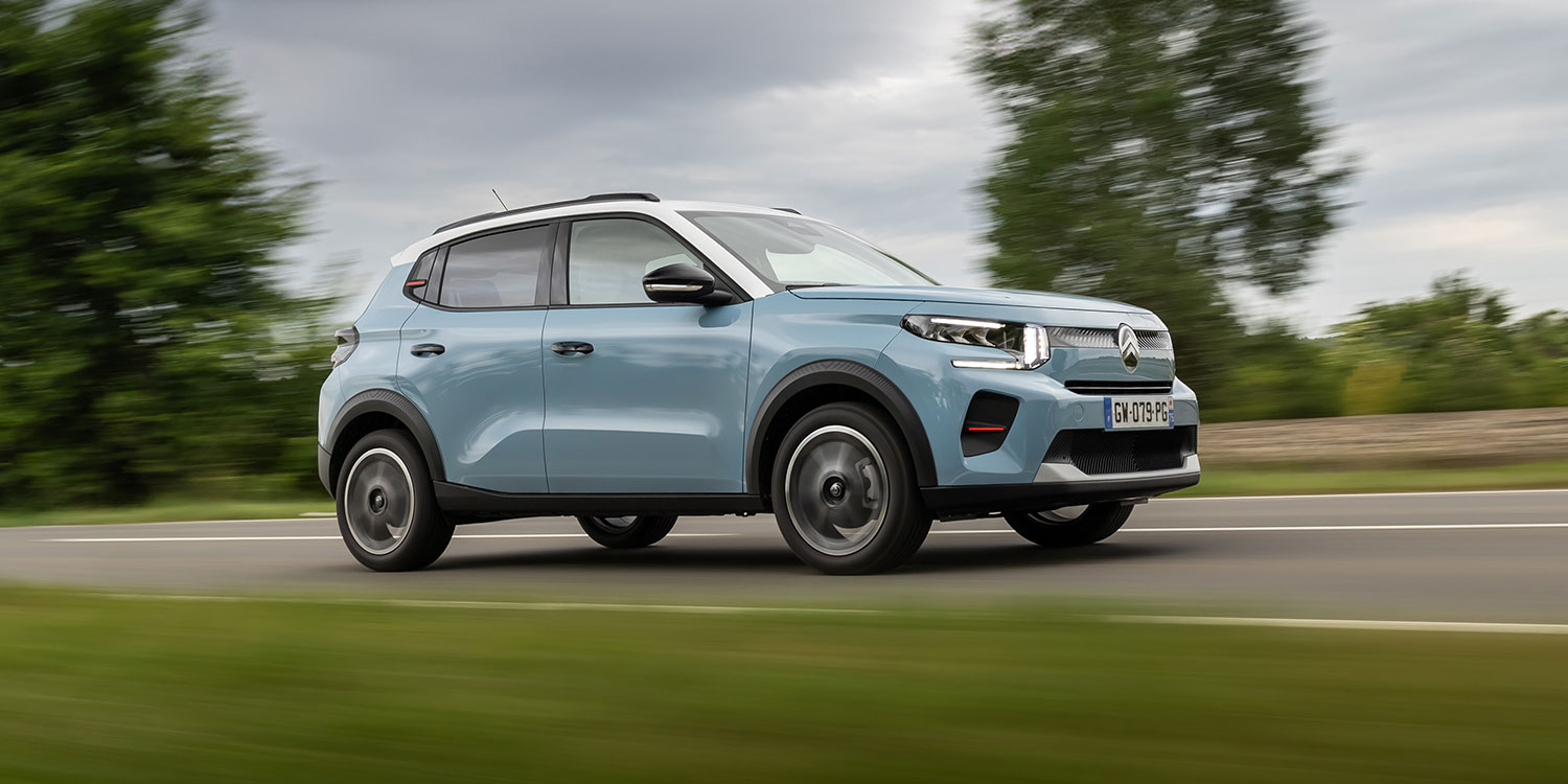 Citroen e-C3 small electric car on the road